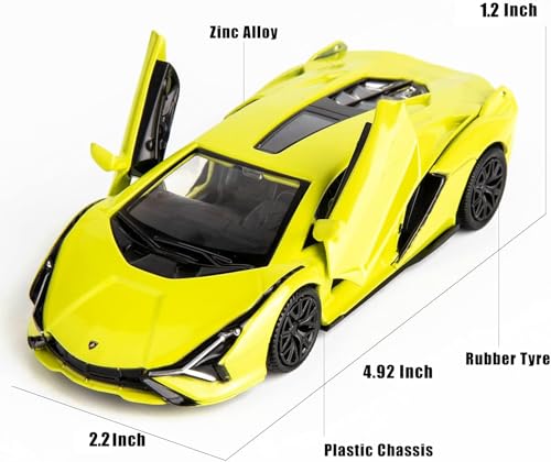 BDTCTK Lamborghini Sin FKP37 Diecast Car Models136 Zinc Alloy Toy Pull Back Vehicles Toy Cars for Toddlers Kids Boys Girls Gift Yellow - Image 5
