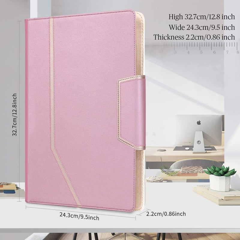 Toplive Portfolio Case, Conference Folder Executive Business Padfolio with Document Sleeve, Letter/ A4 Size Clipboard, Business Card Holders, Portfolio Padfolio for Women & Men, Rose Gold - Image 3