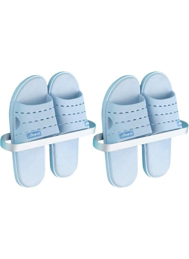 Perfii Set of 2 Stainless Steel Wall Mounted Shoe Organizers for Storing Shoes and Slippers  - Image 1