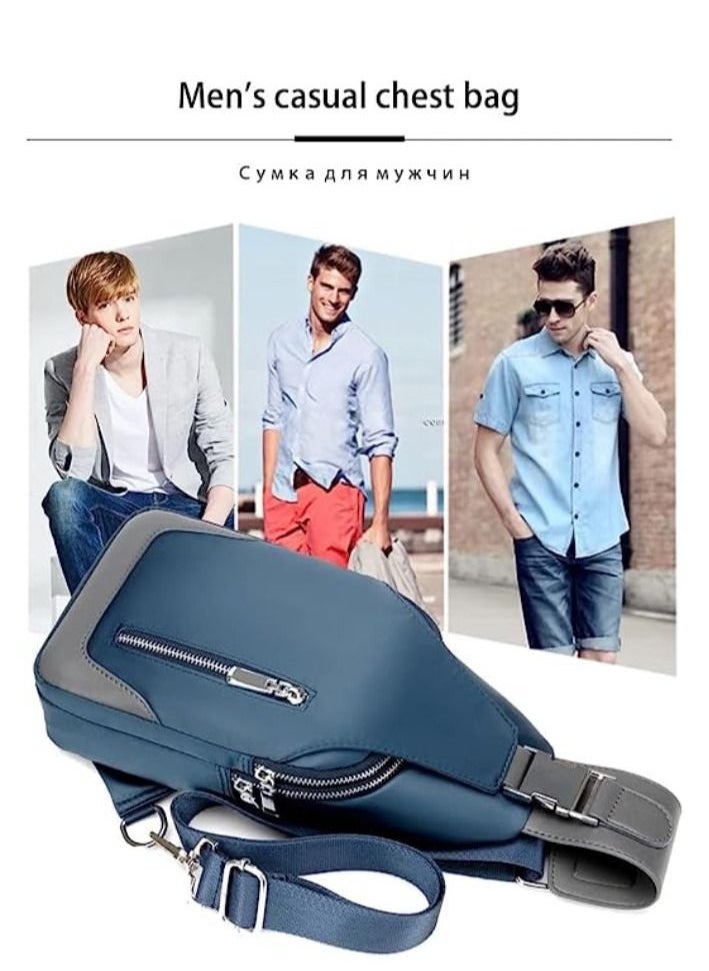 Generic - Chest Pack Men Casual Shoulder Crossbody Bag USB Charging Chest Bag Waterproof Oxford Travel Sling Bag Messenger Bag Male - Image 1