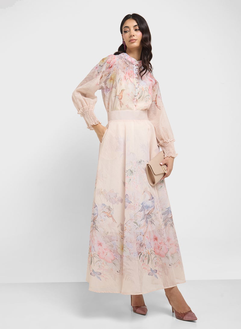 Khizana Floral Print Top & Skirt Set  - Image 5