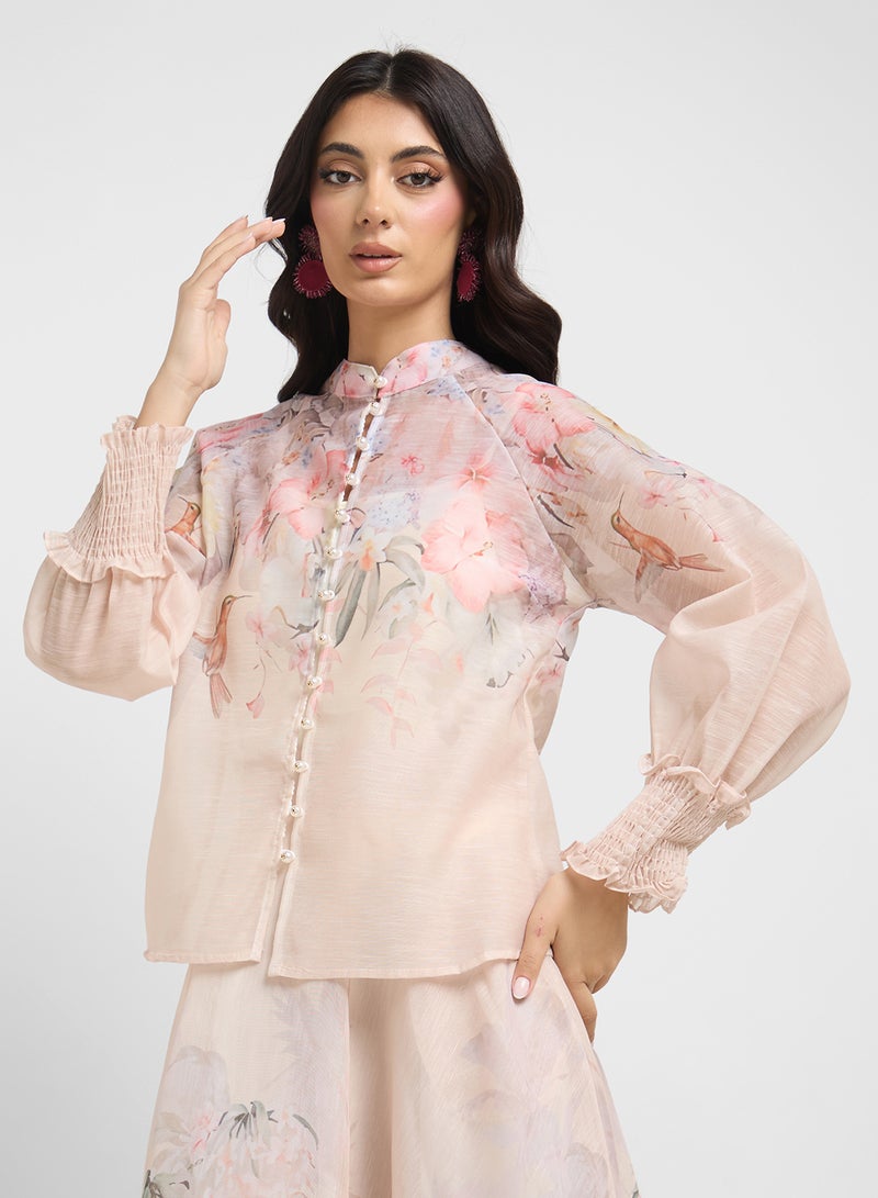 Khizana Floral Print Top & Skirt Set  - Image 3