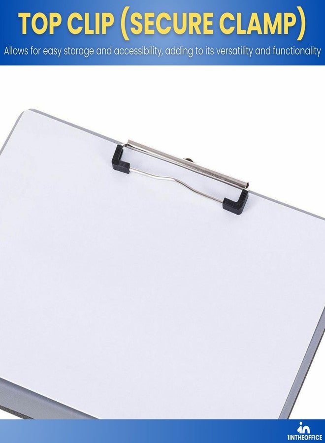 1InTheOffice Landscape Clipboard, Horizontal Clipboard, 8 1/2" x 11" Silver, 4 Pack - Image 4
