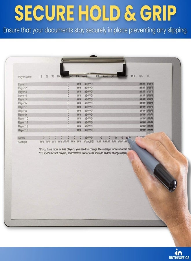 1InTheOffice Landscape Clipboard, Horizontal Clipboard, 8 1/2" x 11" Silver, 4 Pack - Image 5