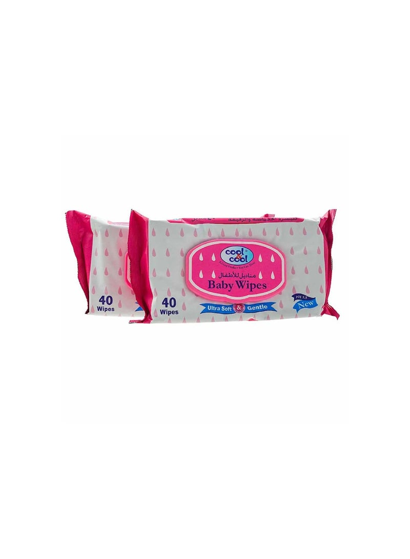 Gentle Wipes Ultra Soft Baby Wipe Dual Pack 2X40s