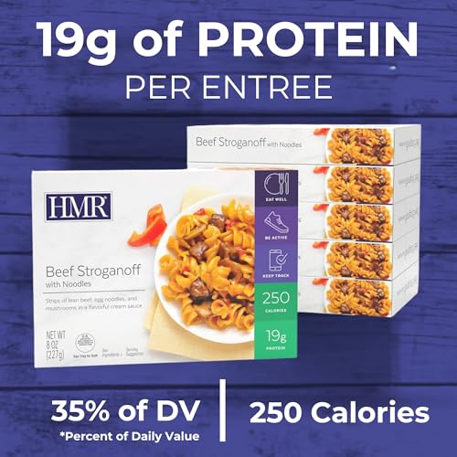 HMR Beef Stroganoff with Noodles Entrée | Pre-packaged Lunch or Dinner | Ready to Eat | 19g of Protein | Low Calorie Food | 8oz Serving per Meal | Pack of 6 - Image 4