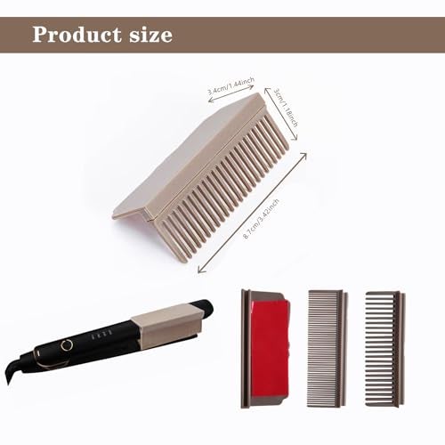 Dladhict Flat Iron Comb Attachment, Removable Hair Straightener, for Black Hair, Professional or Home Use Compact Straightening Styling Tool (Brown) - Image 3