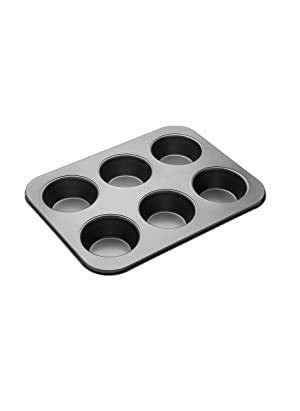 svk dream SVK DREAM NonStick 6 Cup Muffin Pan NonStick Baking Pans Easy to Clean and Perfect for Making Jumbo MuffinsCupcakes or Mini Cakes Black  - Image 1