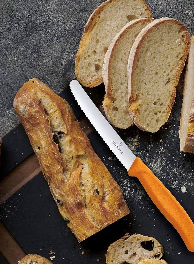 Victorinox Swiss Classic Tomato and Table Knife Ideal for Cutting Fruits and Vegetables with Soft Skin Serrated Blade in , 4.3 inches orange ( 2pcs) - Image 4