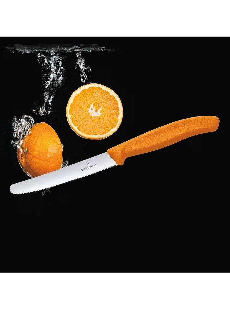Victorinox Swiss Classic Tomato and Table Knife Ideal for Cutting Fruits and Vegetables with Soft Skin Serrated Blade in , 4.3 inches orange ( 2pcs) - Image 5