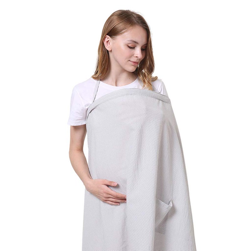Lausana Nursing Cover for Breastfeeding Mulit-Use Shawl Wrap Stole for Women (White) - Image 1