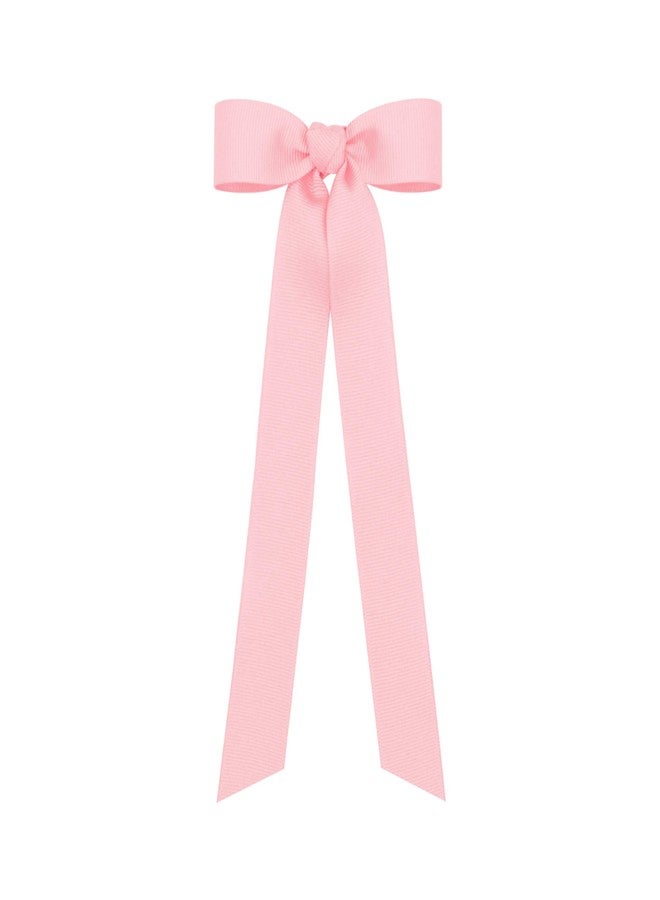 Wee Ones Girls' Mini Grosgrain Bowtie with Knot Wrap and Stream Tails, 8" Streamer, Light Pink - Image 1