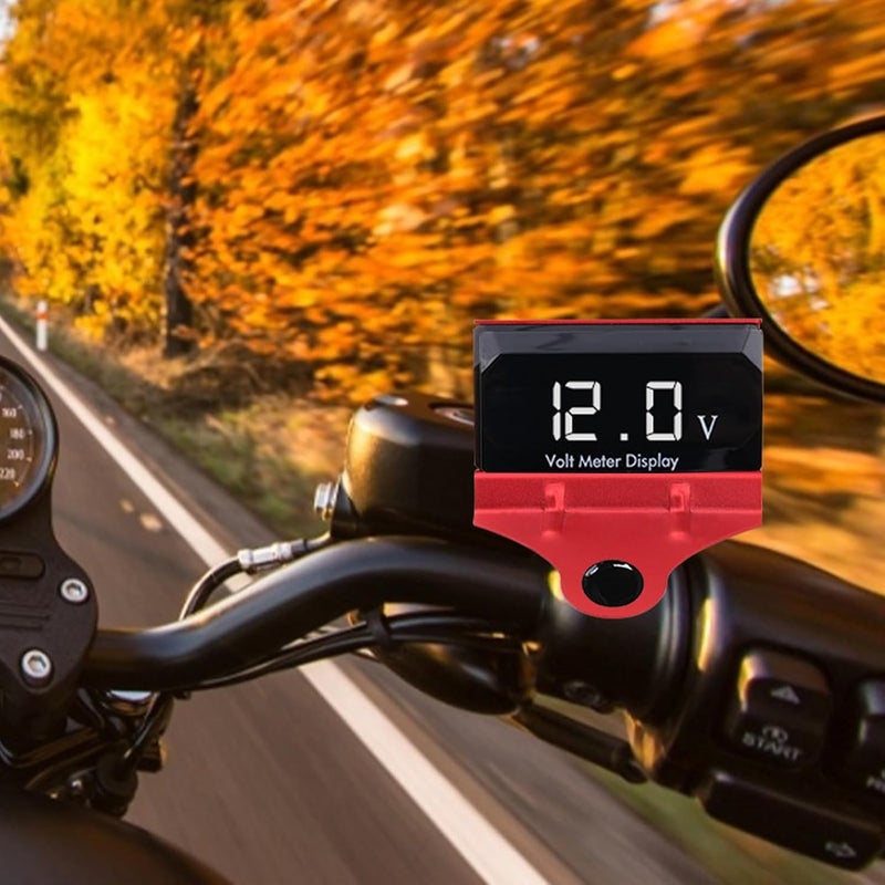 Auto Meter Voltage Gauge | Motorcycle Led Display Voltmeter,Multiple Uses 12V Voltage Meter Car Audio Gauge, Waterproof Cars, Ships, RVs - Image 2