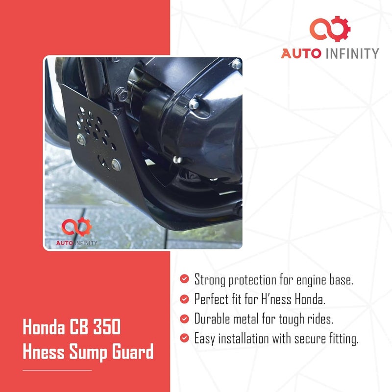 Auto Infinity Sump Guard Compatible with Honda CB350 (Hness | CB350) (Black, Pack of 1) - Image 3
