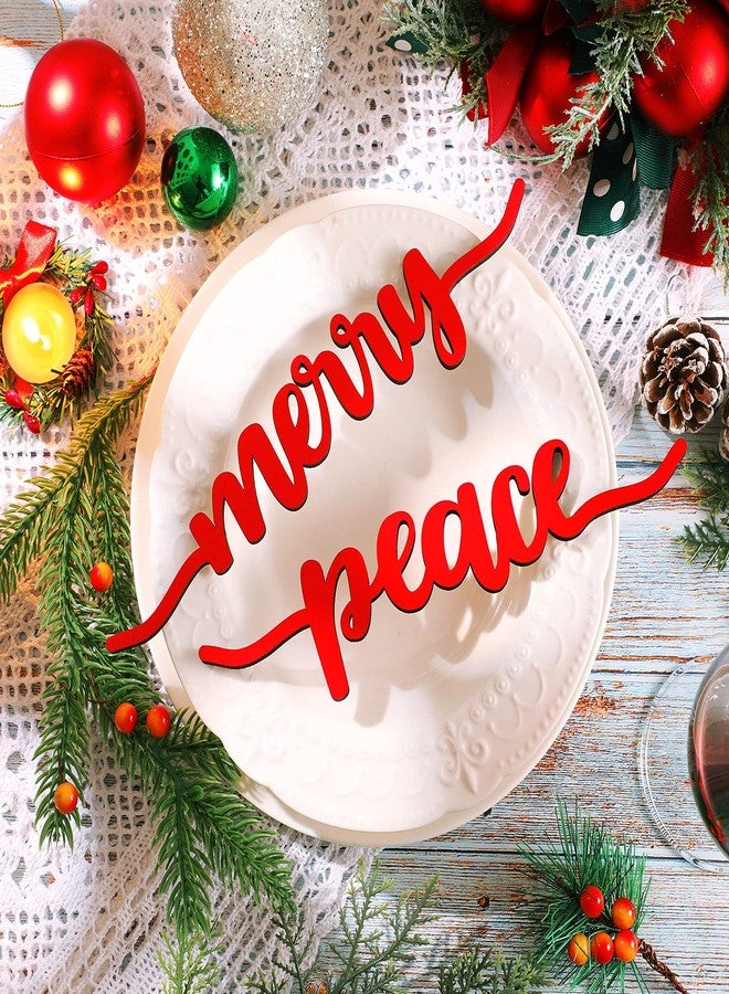 Jetec 12 Pieces Christmas Table decor Thankful Blessed Merry Joyful Peace Family Plate Sign Wood Cutout Rustic Decor Inspirational Letter Wood Sign Christmas Decorations - Image 4