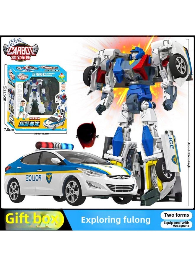Genuine Kabao Car God Toy Children's Deformation Robot Model King Kong Deformation Special Police Prophet Cartoon Autobot-Color:Exploring Fulong Kb-05 - Image 1
