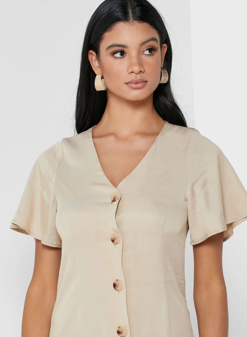 VERO MODA Button-Front Flounce Dress