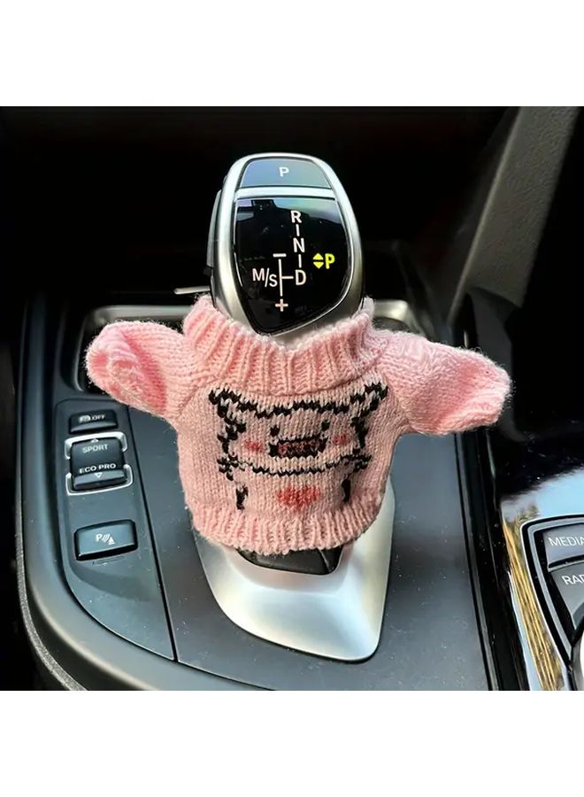 Gingerbread Man Gear Knob Cover Soft Fabric Car Interior Accessory - Image 5