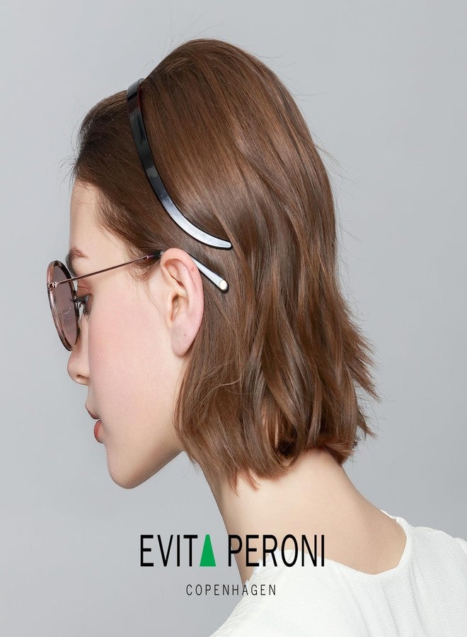 EVITA PERONI Hairband Designed for Eyewear, 3PCS - Basic Color - Tortoise & Amber & Black, Acetate, Fashion Thin Non-Slip Hair Accessories for Women Securing Hair - Image 4