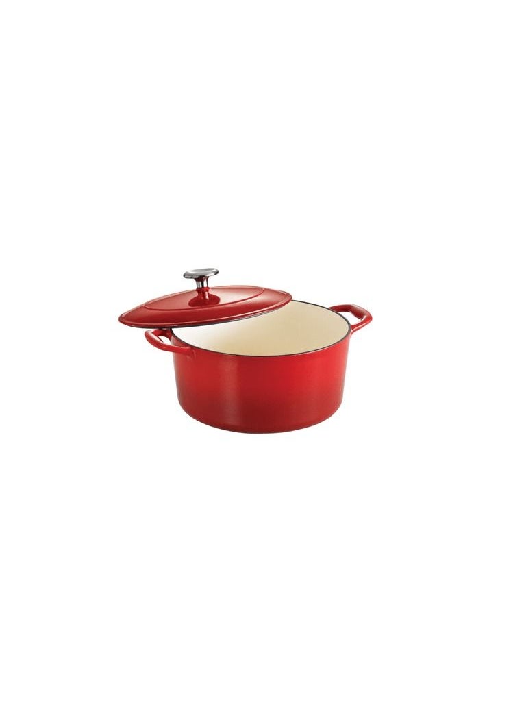 TRAMONTINA - Since 1911,Made in Brazil- Series 1000 5.5 Qt Red Enameled Cast Iron Covered Round Dutch Oven - Image 1
