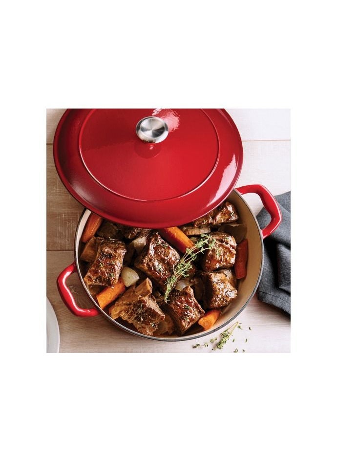 TRAMONTINA - Since 1911,Made in Brazil- Series 1000 5.5 Qt Red Enameled Cast Iron Covered Round Dutch Oven - Image 1