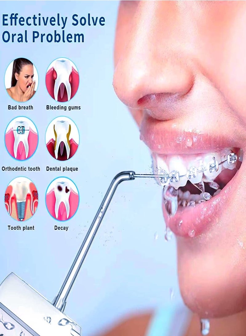 Arsal Water Flosser Portable , Oral Irrigator Water Teeth Cleaner Pick, Telescopic Water Tank, 3 Modes & IPX7 Waterproof, Home & Travel Water Flossers for Teeth, Braces Bridges Care (Pink) - Image 4