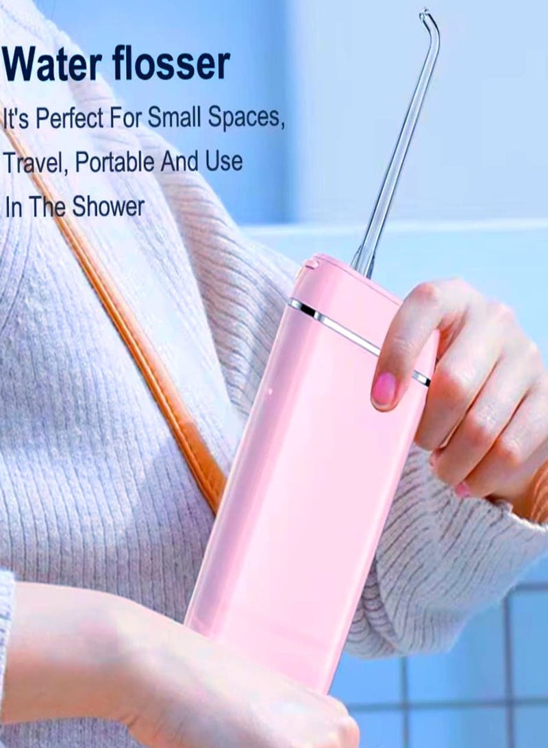 Arsal Water Flosser Portable , Oral Irrigator Water Teeth Cleaner Pick, Telescopic Water Tank, 3 Modes & IPX7 Waterproof, Home & Travel Water Flossers for Teeth, Braces Bridges Care (Pink) - Image 5