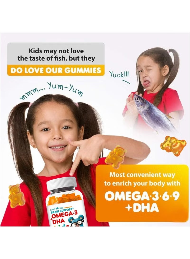 السطر الأول Kid's Gummy Omega 3 with DHA الأطفال الغذائية المكملة المتعددة فيتامينات - Image 3