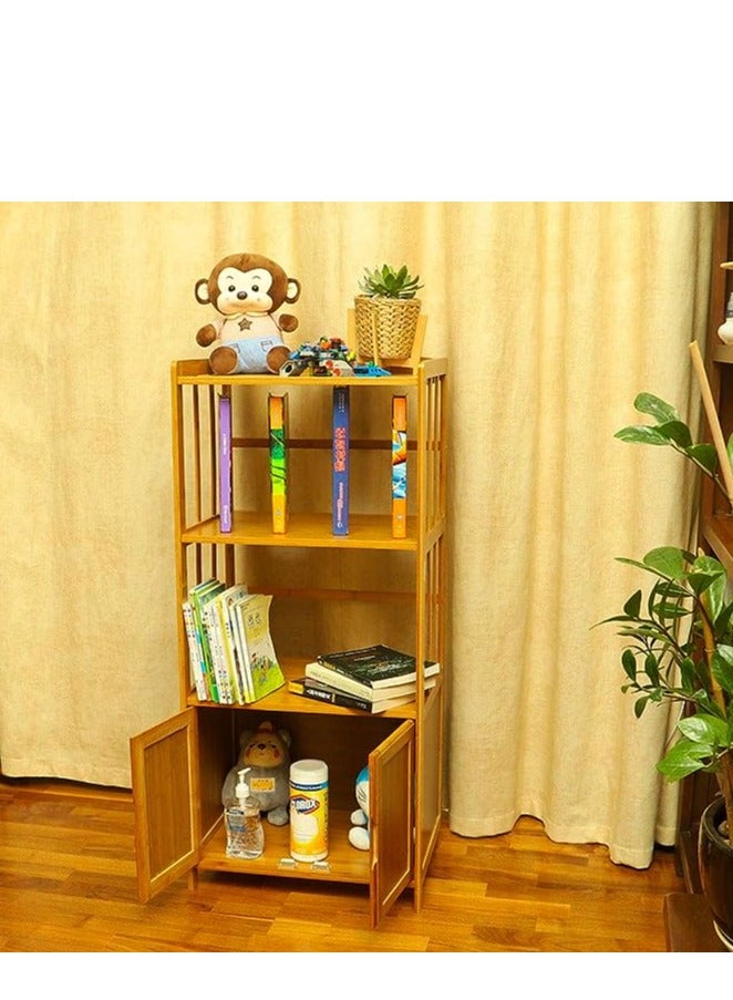 HOME TASTE TOMSUN Bamboo Storage Cabinet Storage Organizer Multi-layer Storages Rack Floor Standing Cabinets with Door for Kitchen Dining Room Living Room - Image 5