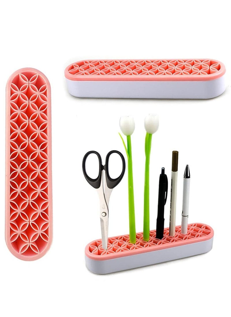 Generic Makeup Brush Storage Rack, Multifunctional Desktop Silicone Storage Holder Box Organizer for Sewing Tools, Stationery Pencil 
