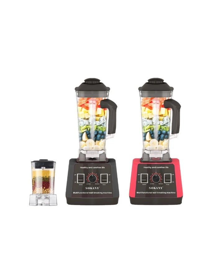 سوكاني خلاط سوكاني فندقي لتكسيرالثلج وشديد التحمل 5000 وات-2.5 لتر 9 سرعات، متعدد الاغراض 	  4 شفرات + ماتور نحاس -تحكم بسيط في القوام (سرعات بطيئة/سريعة)-موديل SK-666N - Image 1