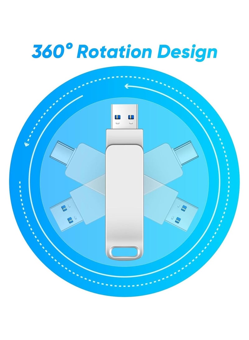 USB Flash Drive,2TB USB Flash Drive USB 3.0 Memory Stick Thumb Drive USB C Drive with Type C for Computer Laptop Android for Photo Video Music File - Image 3