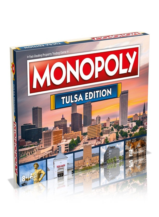 Top Trumps Monopoly Board Game Tulsa Edition: 2-6 Players Family Board Games for Kids and Adults, Board Games for Kids 8 and up, for Kids and Adults, Ideal for Game Night - Image 1