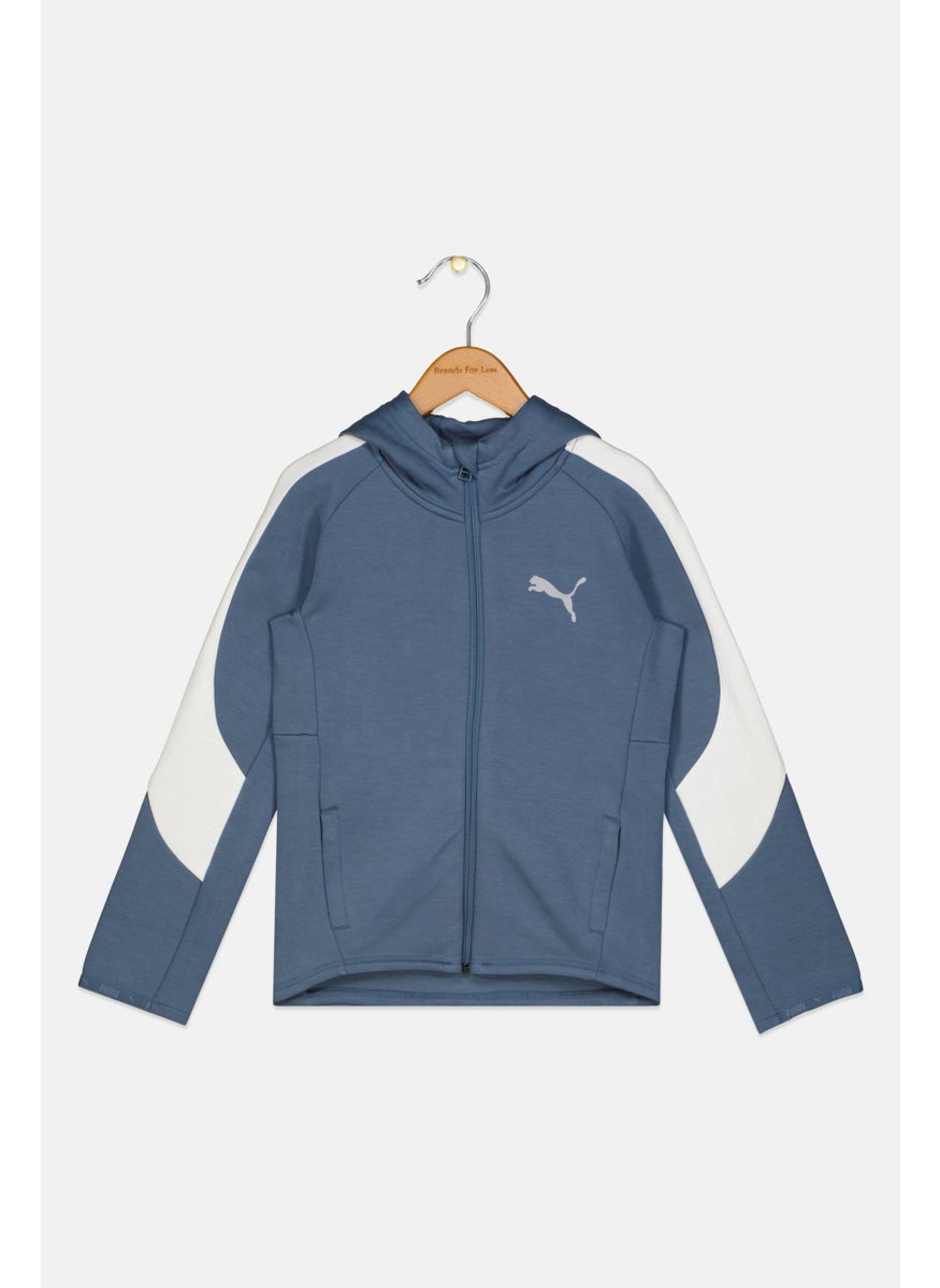 PUMA Kids Girl Brand Logo Sweatshirt, Slate Blue  - Image 1