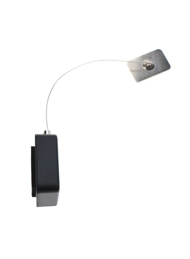 صندوق سلك فولاذي مضاد للسرقة والفقدان مع بكرة قابلة للسحب تلقائيا باللون الأسود بطول 1.5 متر مزود بمشبك قفل وغطاء معدني مربع - Image 2