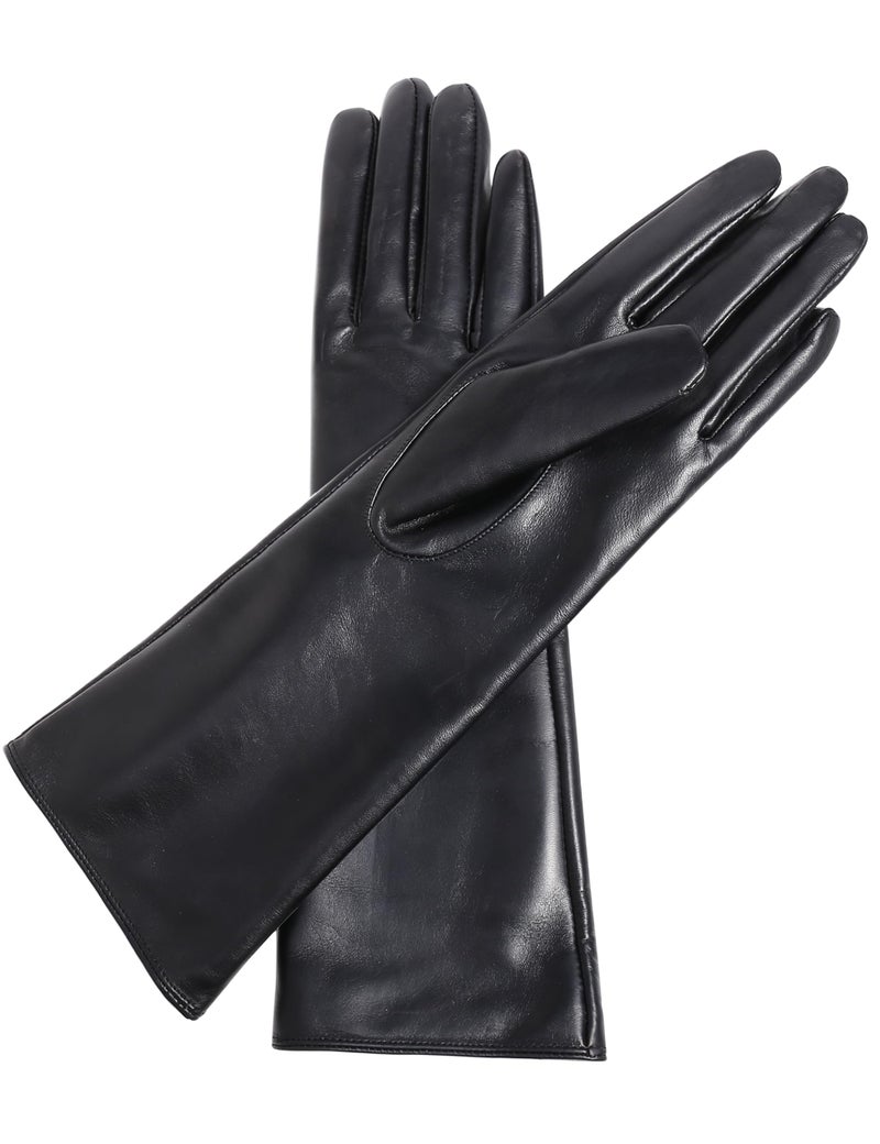 VIKIDEER Long Genuine Leather Gloves for Women Full Touchscreen Winter Warm Lined Elegant Type Black X-Large-13.5" - Image 5