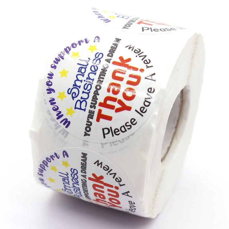 Thank You StickersPlease Leave a Review Sticker for Small Business Mail Envelopes Package Packing 500 Labels Per Roll
