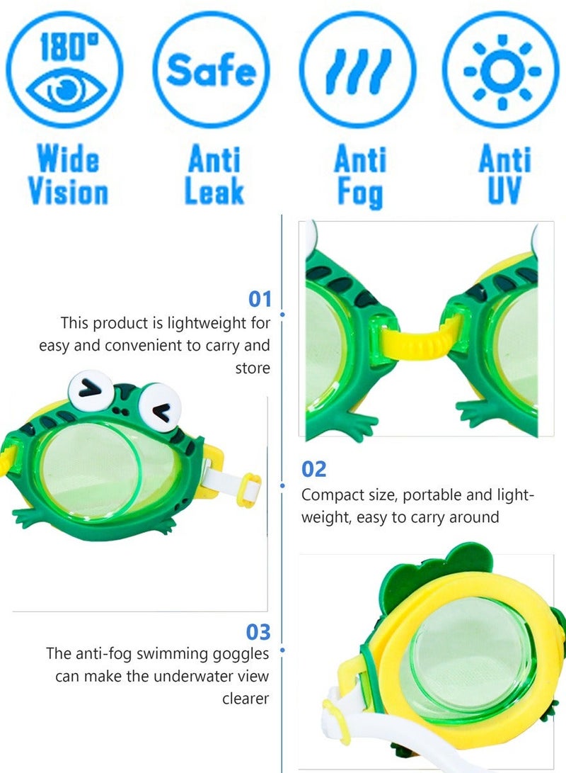 قطوب نظارات السباحة للأطفال لطيف جدا ، ورؤية واضحة ومفتوحة ، لا تسرب الأشعة فوق البنفسجية نظارات السباحة نظارات واقية ، لينة ودائمة نظارات السباحة للأطفال - Image 4