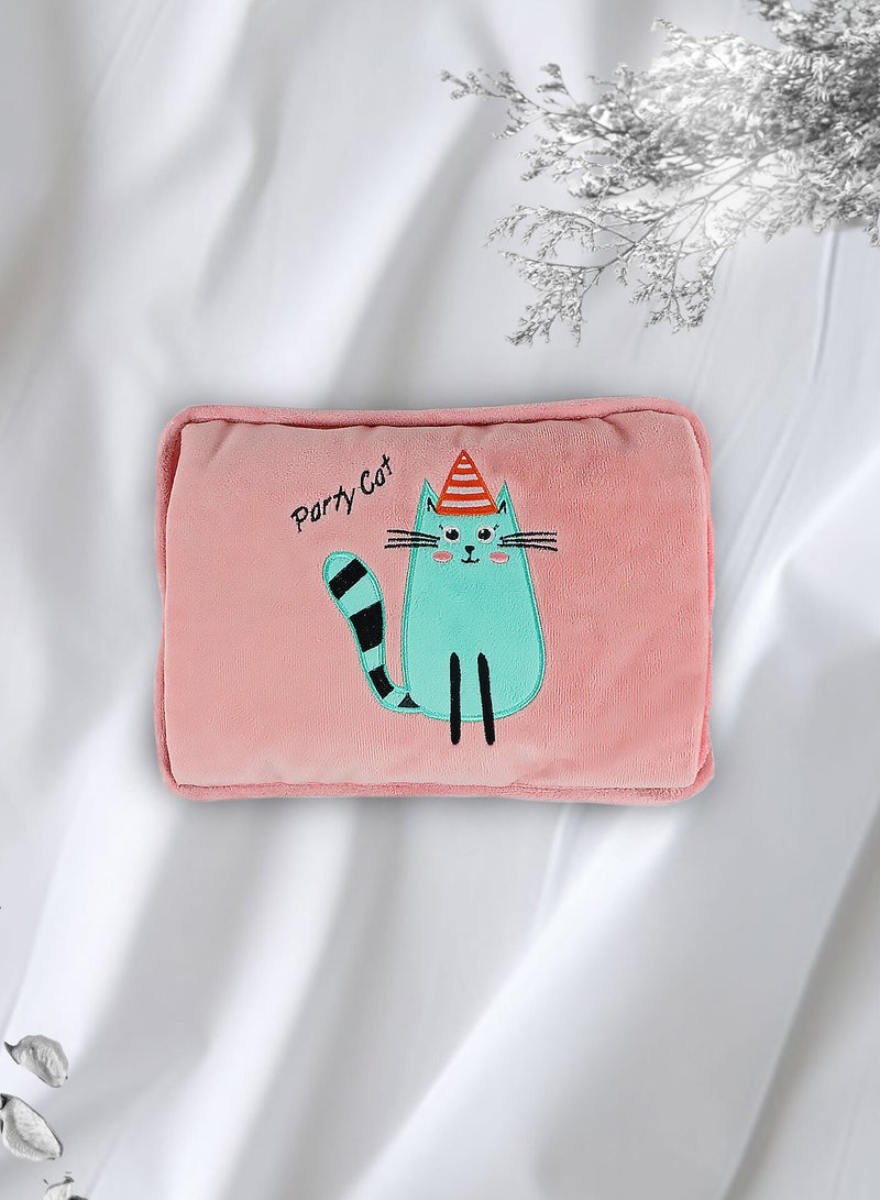 Biggdesign Party Cat Electric Hot Water Bottle with Soft Cover Rechargable Hot Water Bag for Pain Relief - Image 5