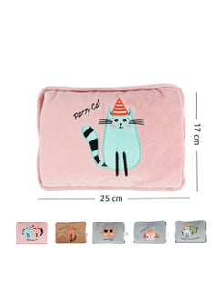Biggdesign Party Cat Electric Hot Water Bottle with Soft Cover Rechargable Hot Water Bag for Pain Relief  - Image 4