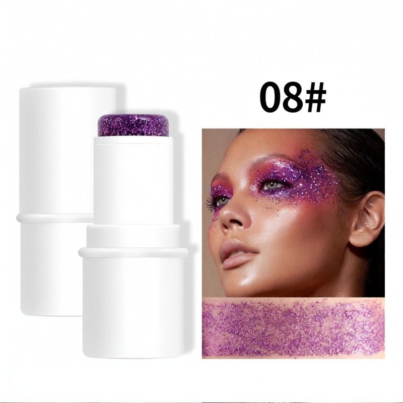 Glitter Stick 8-Color Skin-Friendly - Long-Lasting 12-Hour Shimmer Body Glitter Stick for Parties Weddings Everyday Makeup Hair Skin - Image 1