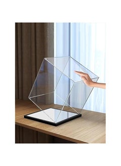 2cm Walnut Wood Grain Display Box Coffee Black high-end countertop Display Box Suitable for Pop Mart MOKOKO Vinyl Doll Spring Flower Transparent Display Cabinet (Black+Mirror+3MM)