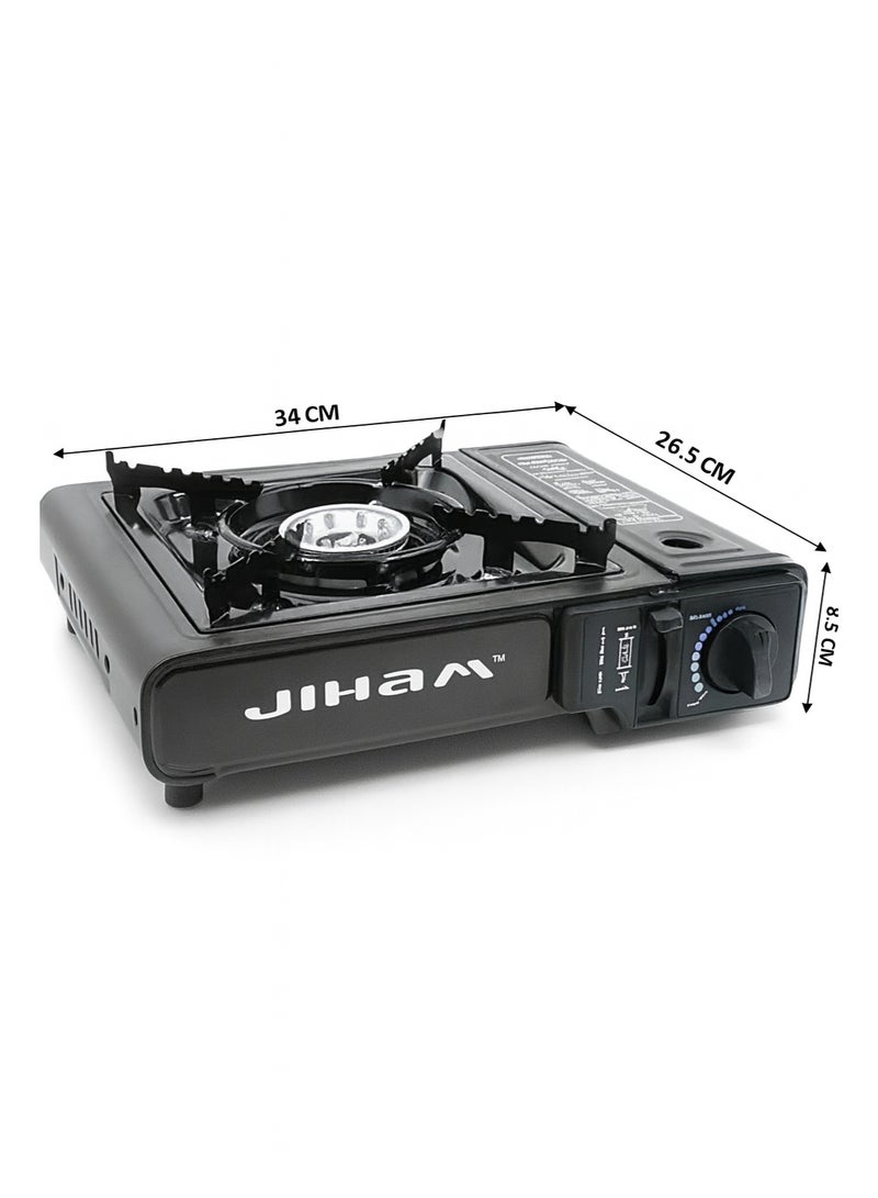 JIHAM Portable Camping Stove with Butane Gas Cartridge – Two-Way Connector, Compact Outdoor Cooking Stove for Camping, Hiking, Picnic, and Emergency Use - Image 2