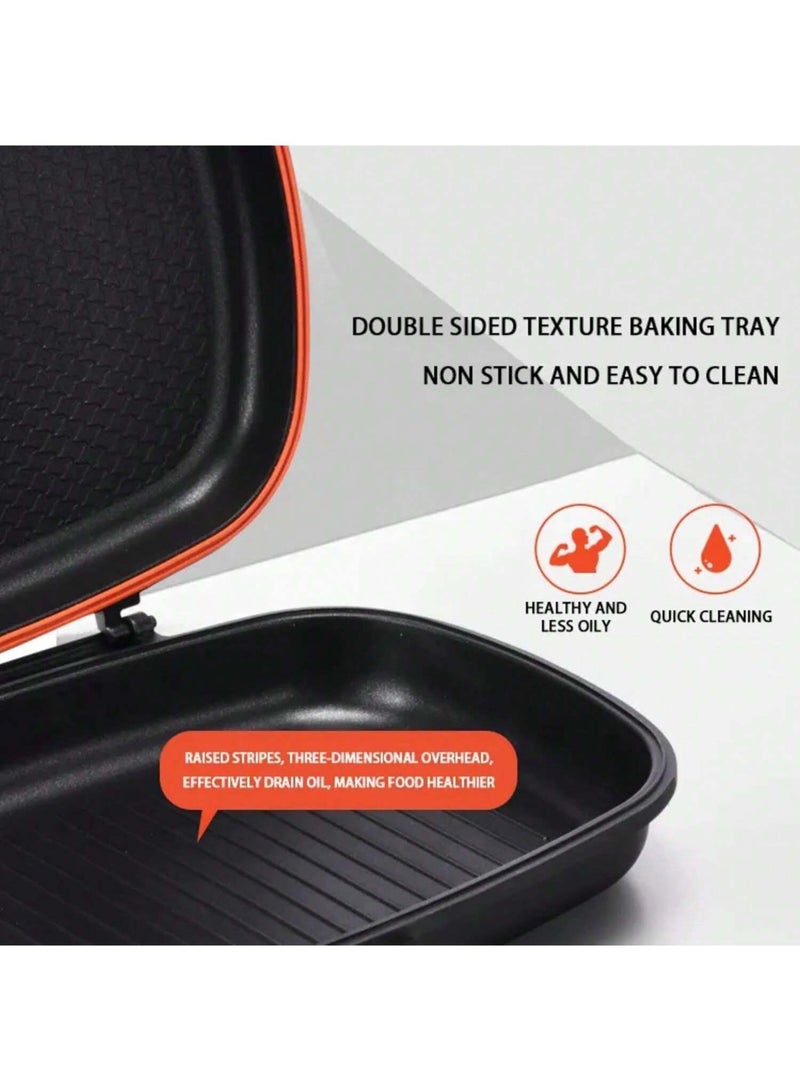 ديسيني مقلاة شواء مزدوجة الجوانب - صينية غير لاصقة بمقبضين - أسود - Image 4