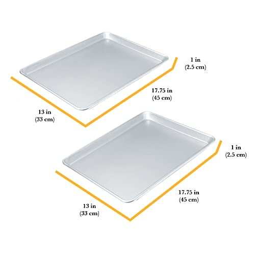 Chicago Metallic Commercial II Traditional Uncoated 16-3/4 by 12-Inch Jelly-Roll Pan, Perfect for making jelly rolls, cookies, pastries, pizza, one-pan meals, and more, Set of 2 - Image 2