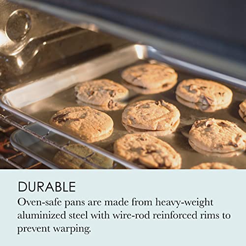 Chicago Metallic Commercial II Traditional Uncoated 16-3/4 by 12-Inch Jelly-Roll Pan, Perfect for making jelly rolls, cookies, pastries, pizza, one-pan meals, and more, Set of 2 - Image 3