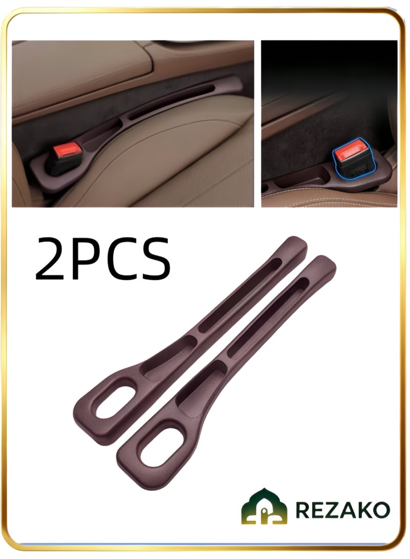 REZAKO 2Pcs Car Seat Seam Filler Strips(Brown)  (Pair)  Car Seat Gap Fillers Organizer  With Extra Storage Space for Cards, Keys, And Coins, Universal Type, Suitable for Most Cars and Trucks - Image 1