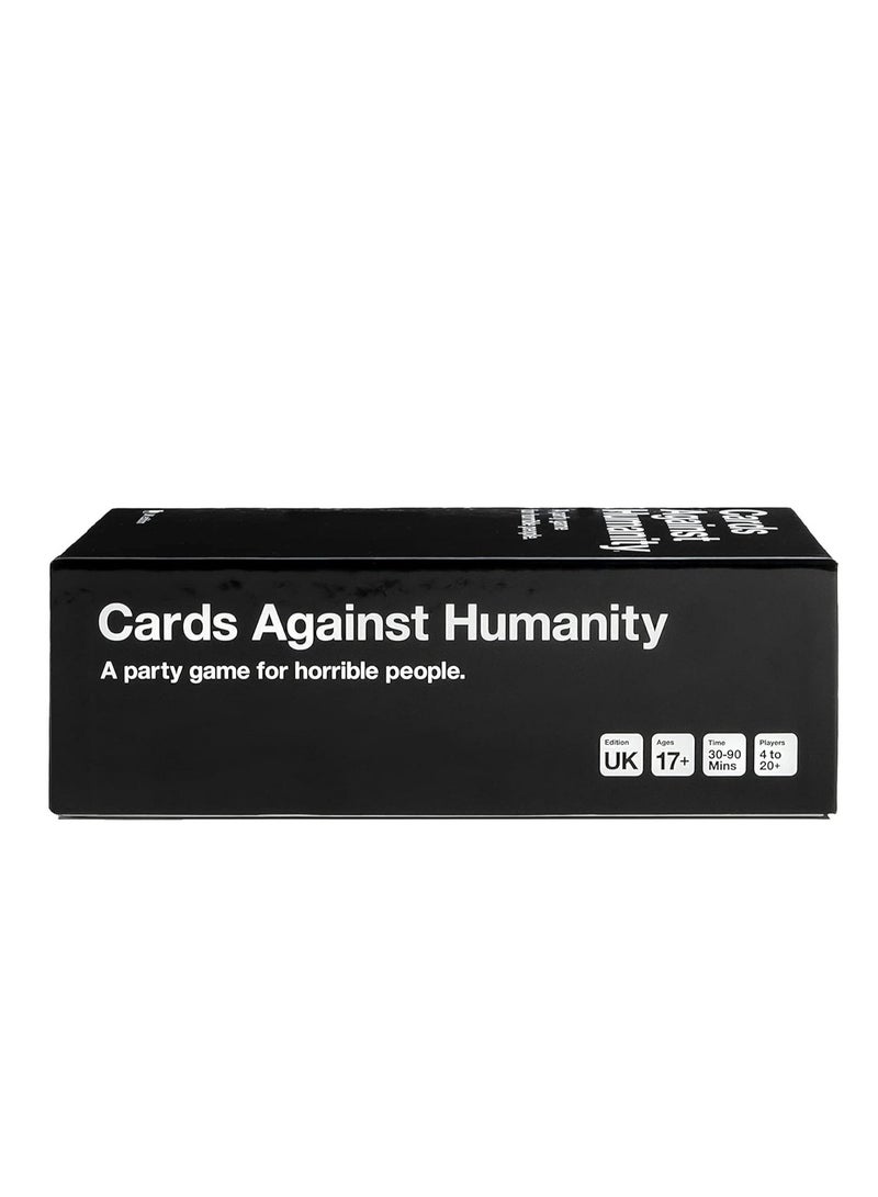 كاردس أجينست هيومانتي Cards Against Humanity إصدار المملكة المتحدة – لعبة بطاقات حفلات أصلية للبالغين للأصدقاء والعائلة، لعبة فكاهة سوداء مضحكة لليالي اللعب والحفلات والتجمعات، إصدار الصندوق الأسود الكلاسيكي - Image 4