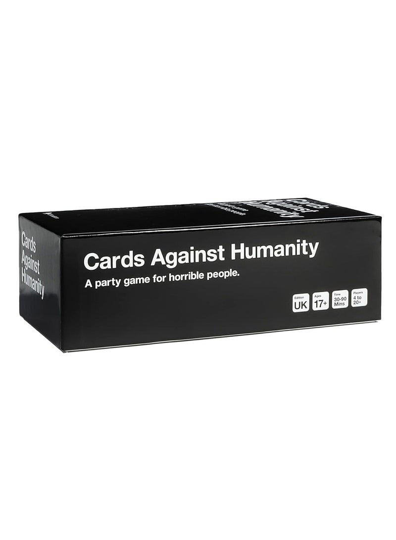 كاردس أجينست هيومانتي Cards Against Humanity إصدار المملكة المتحدة – لعبة بطاقات حفلات أصلية للبالغين للأصدقاء والعائلة، لعبة فكاهة سوداء مضحكة لليالي اللعب والحفلات والتجمعات، إصدار الصندوق الأسود الكلاسيكي - Image 2