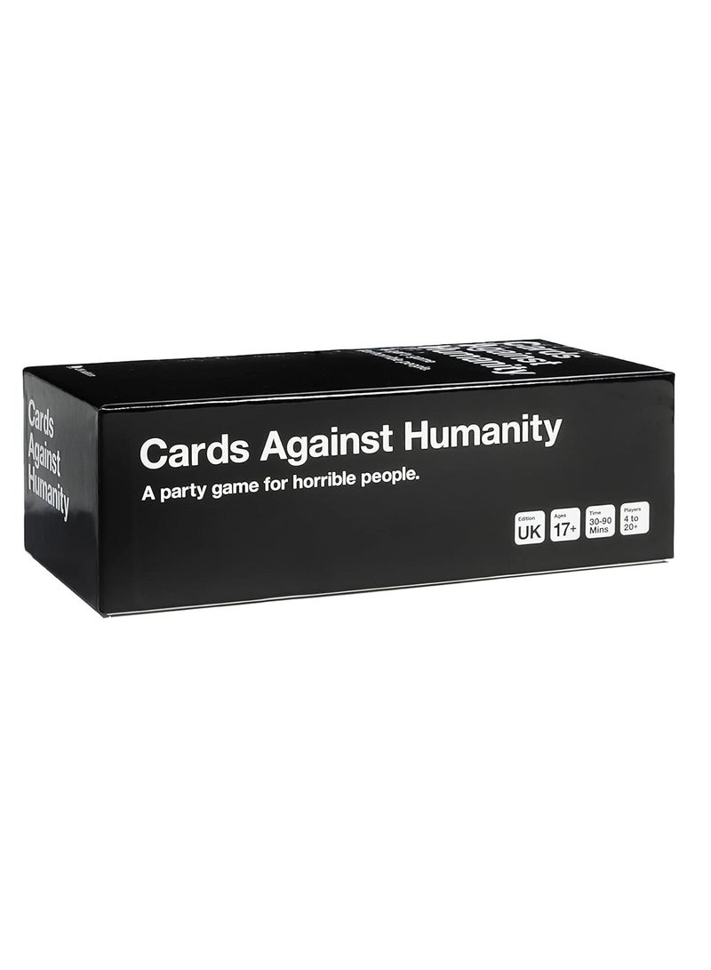 كاردس أجينست هيومانتي Cards Against Humanity إصدار المملكة المتحدة – لعبة بطاقات حفلات أصلية للبالغين للأصدقاء والعائلة، لعبة فكاهة سوداء مضحكة لليالي اللعب والحفلات والتجمعات، إصدار الصندوق الأسود الكلاسيكي - Image 5